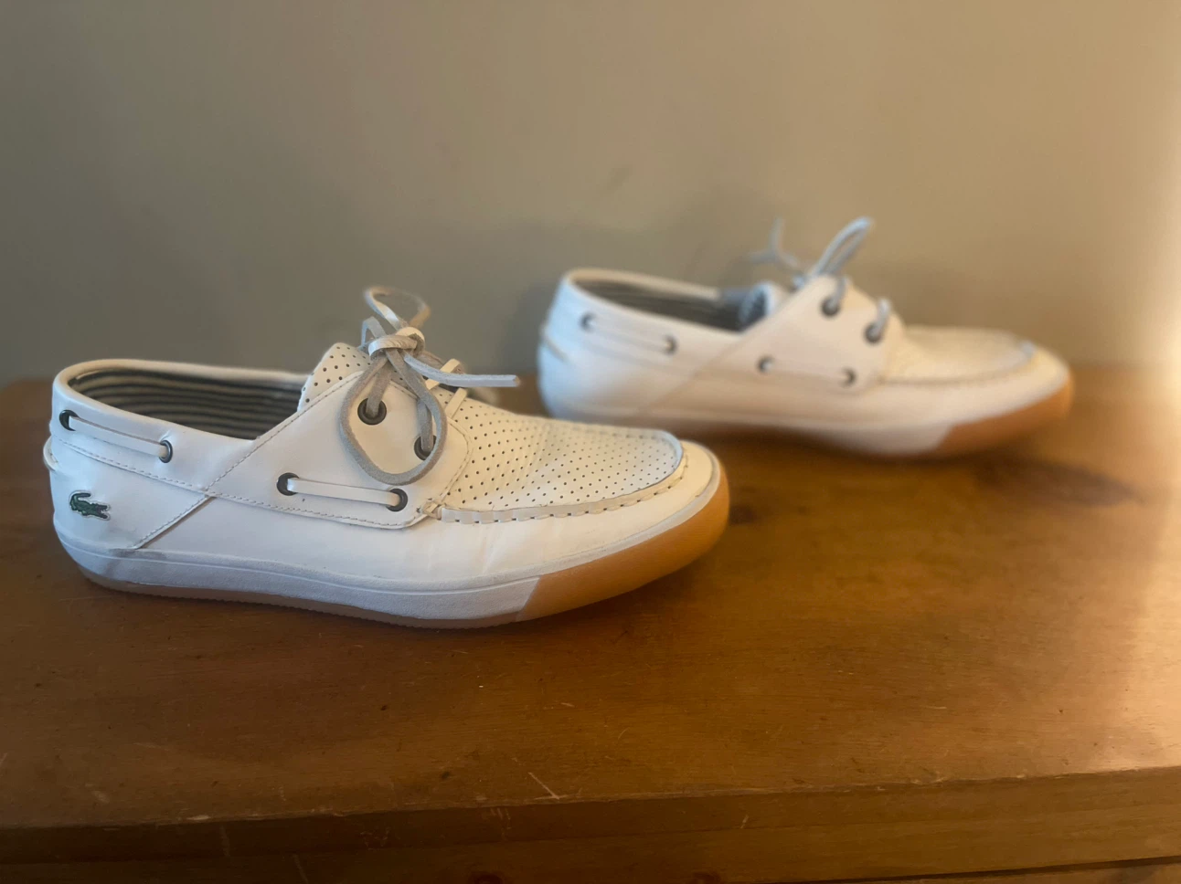 Lacoste White Perforated Boat Shoes - photo 4