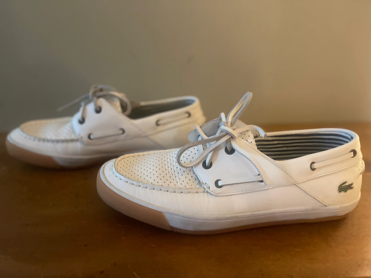 Lacoste White Perforated Boat Shoes - photo 5