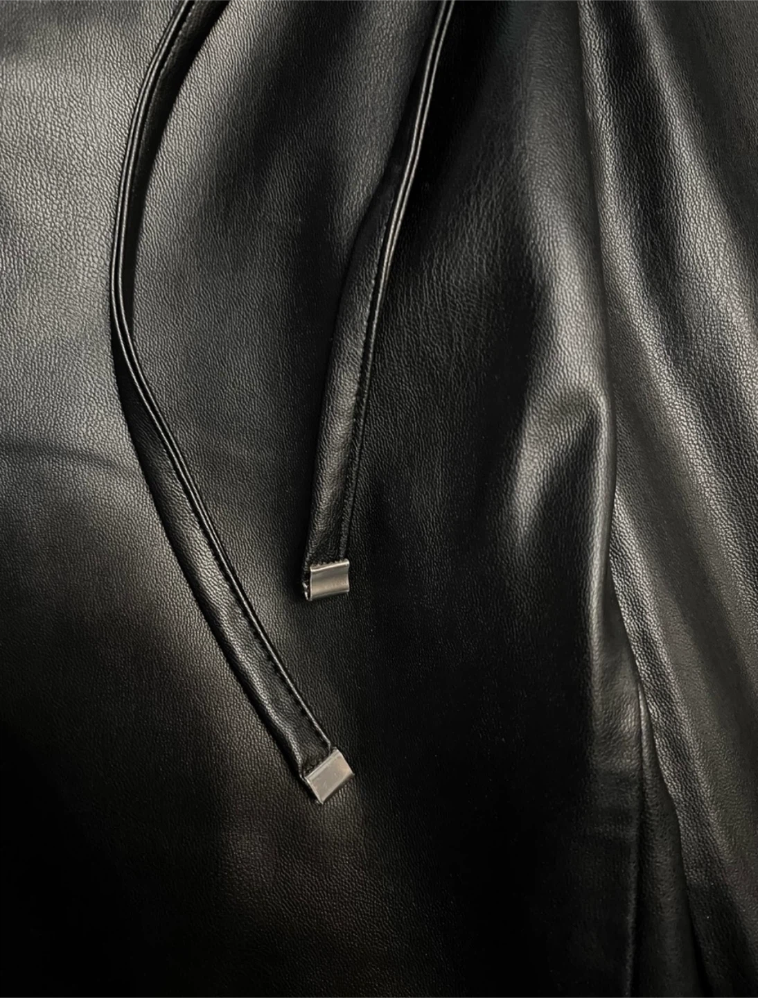 Zara faux leather wide leg high waist pants - photo 2