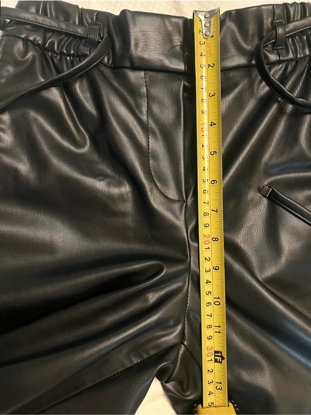 Zara faux leather wide leg high waist pants - photo 4