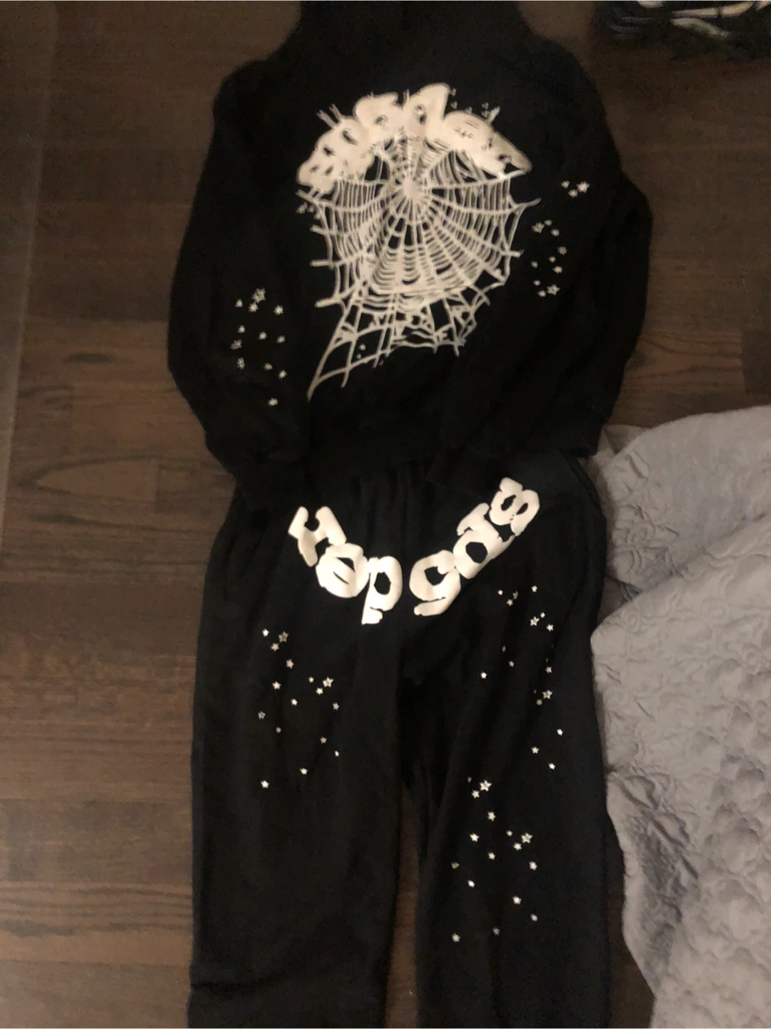 Sp5der Black and White Tracksuit