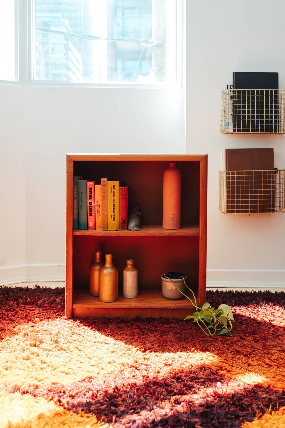 Solid Wood Mid-Century Mini Bookcase - photo 5