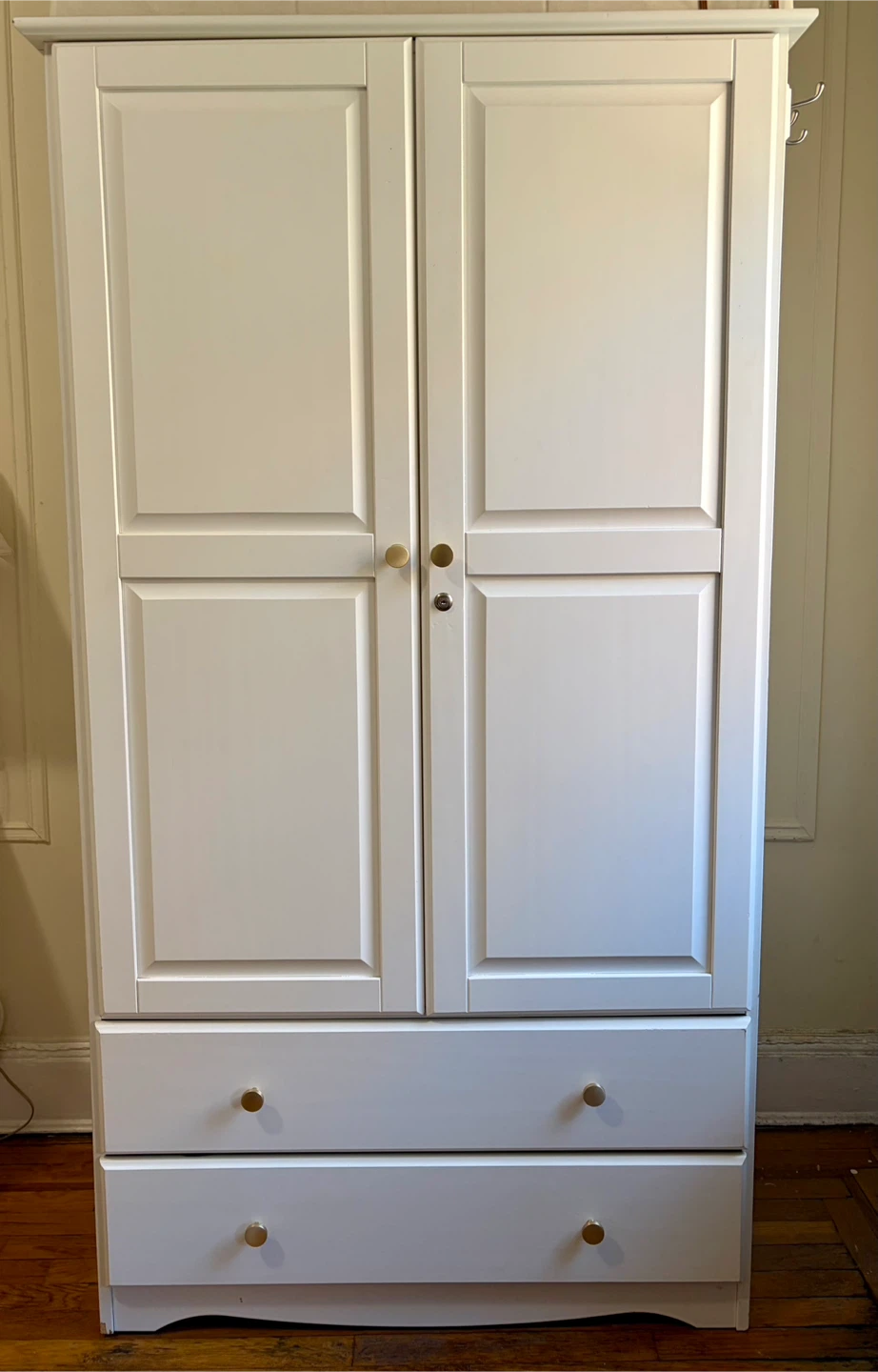 Solid Wood 2-door Wardrobe Armoire