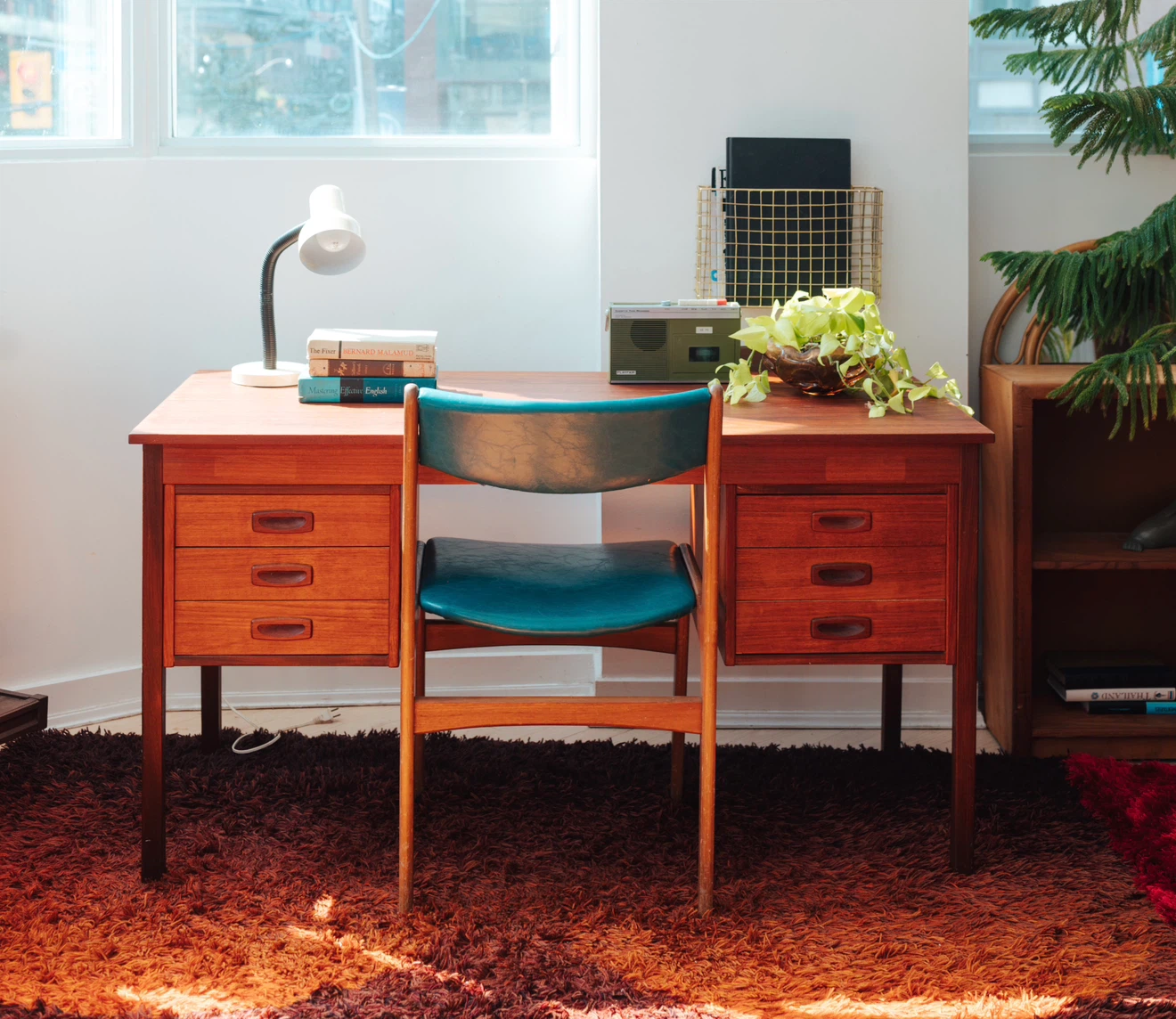 1960s Danish Modern Teak Partner’s Desk
