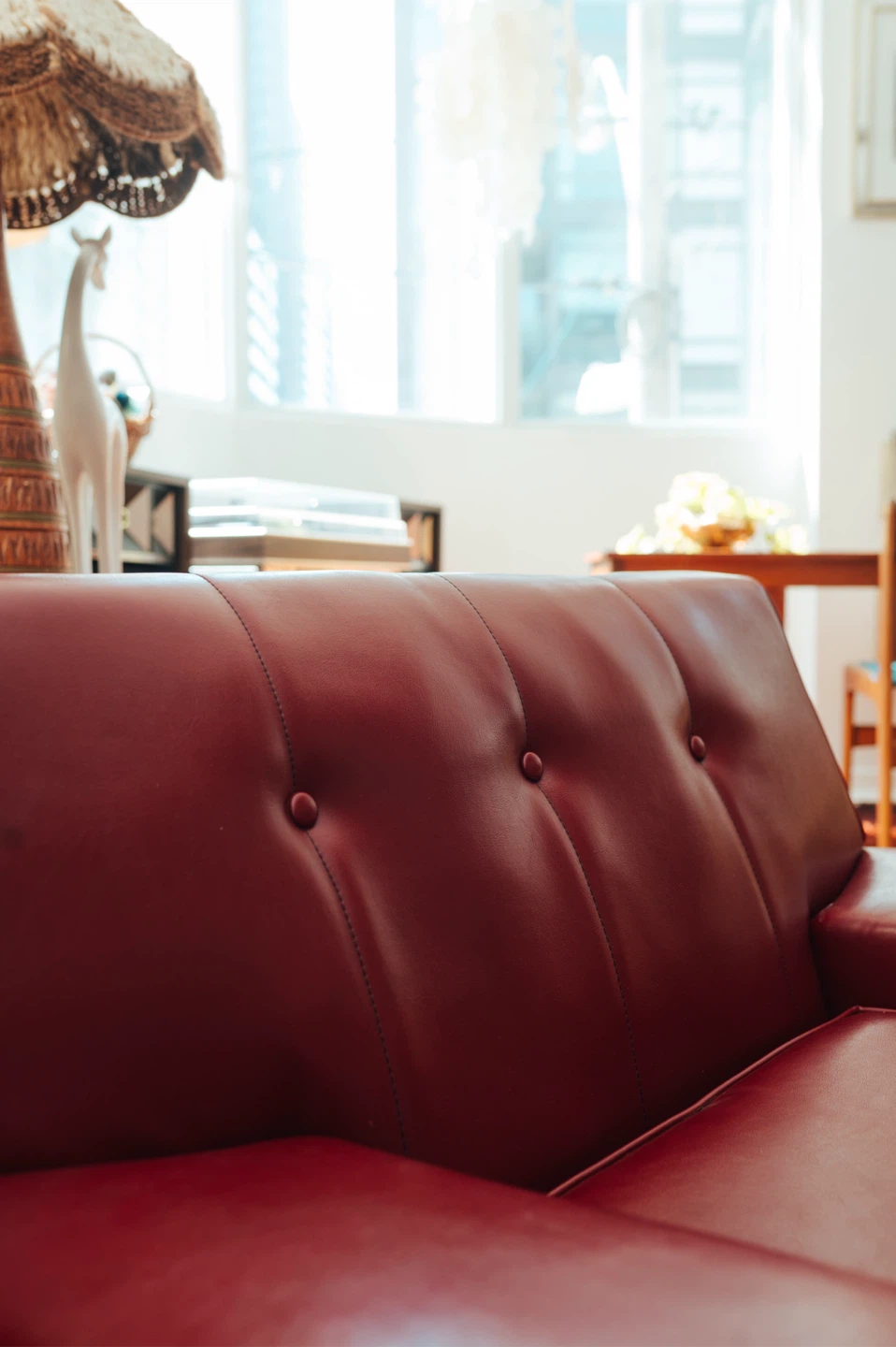 1970s Oxblood Vinyl Lounge Chair | Low Profile Club Chair - photo 5