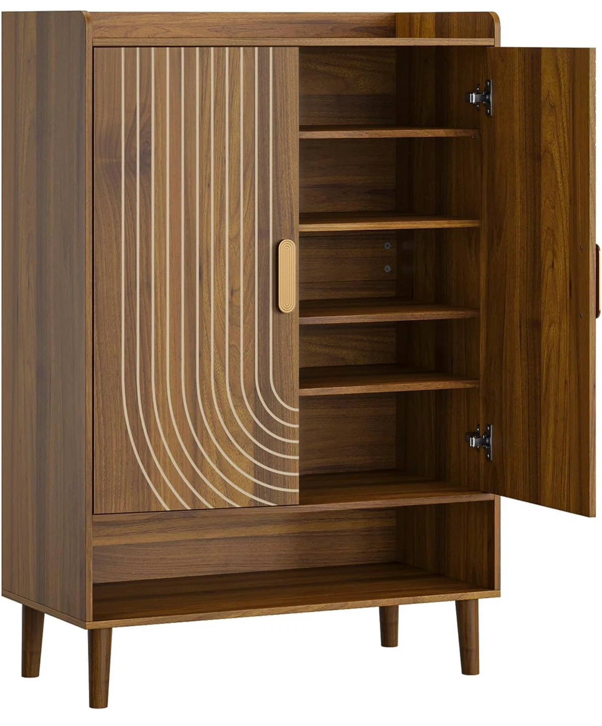 Brand New & Unopened: Smuxee Walnut 6-Tier Shoe Cabinet - photo 3