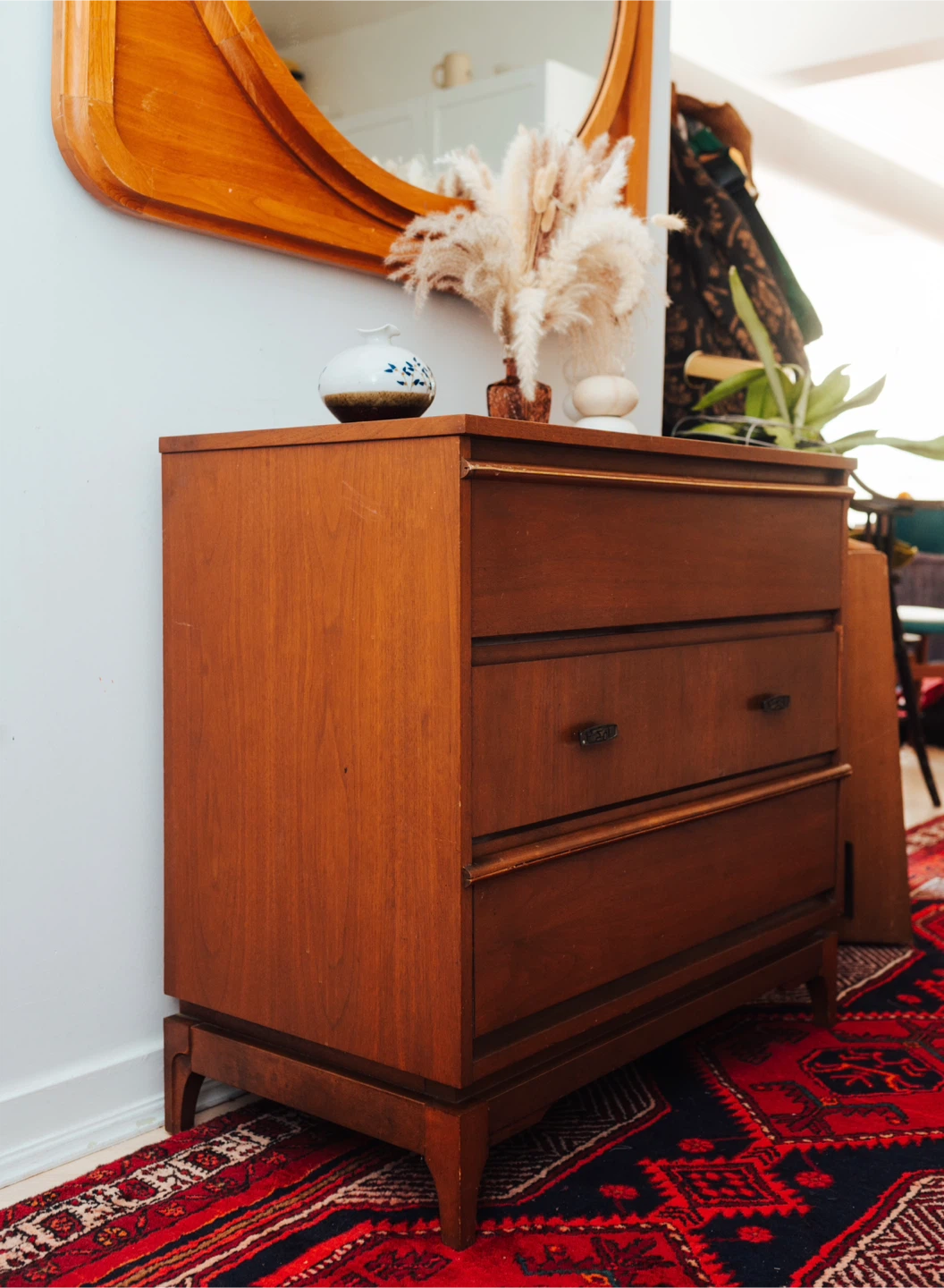 Mid-Century Walnut Three-Drawer Dresser