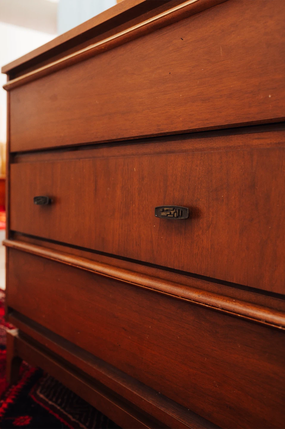 Mid-Century Walnut Three-Drawer Dresser - photo 5