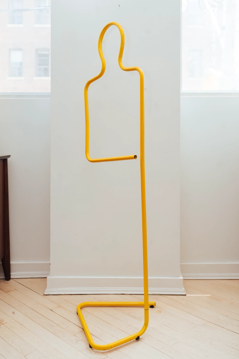 1980s Memphis-Style Yellow Metal Valet Stand