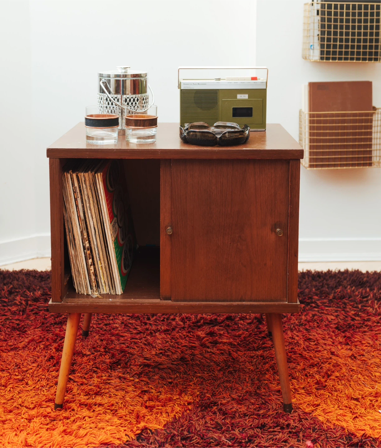 Mid-Century Record Cabinet / Petite Storage Cabinet