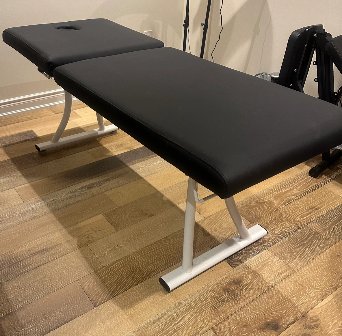 Black Massage Table with Face Cradle and chair - photo 2