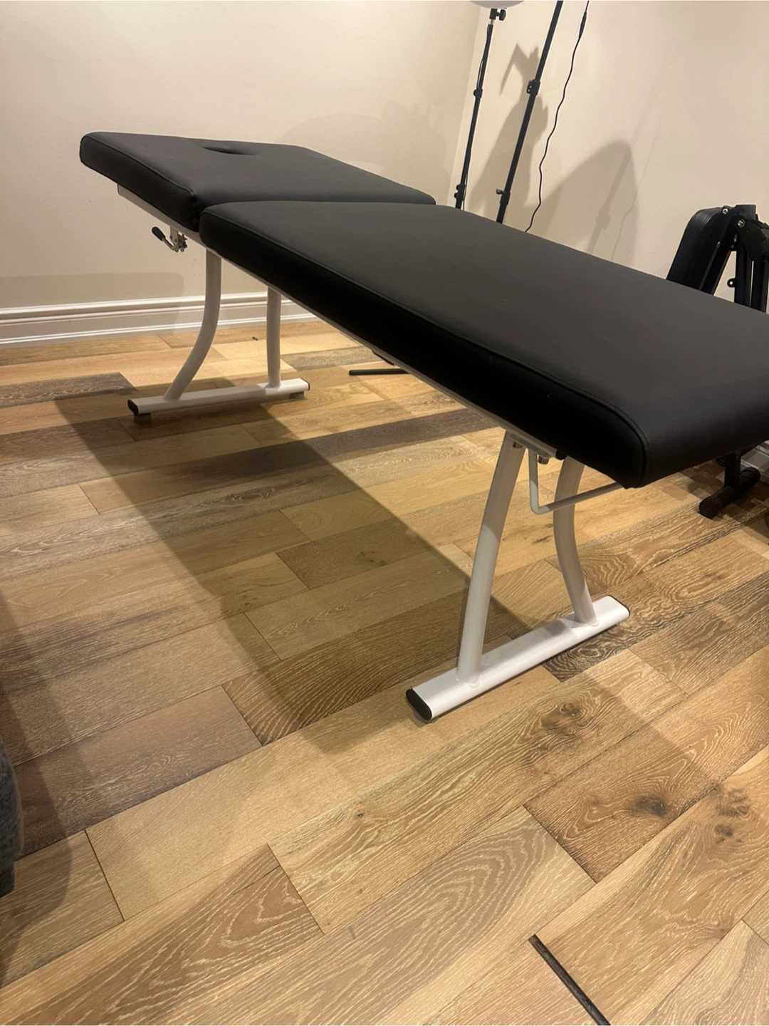 Black Massage Table with Face Cradle and chair - photo 3