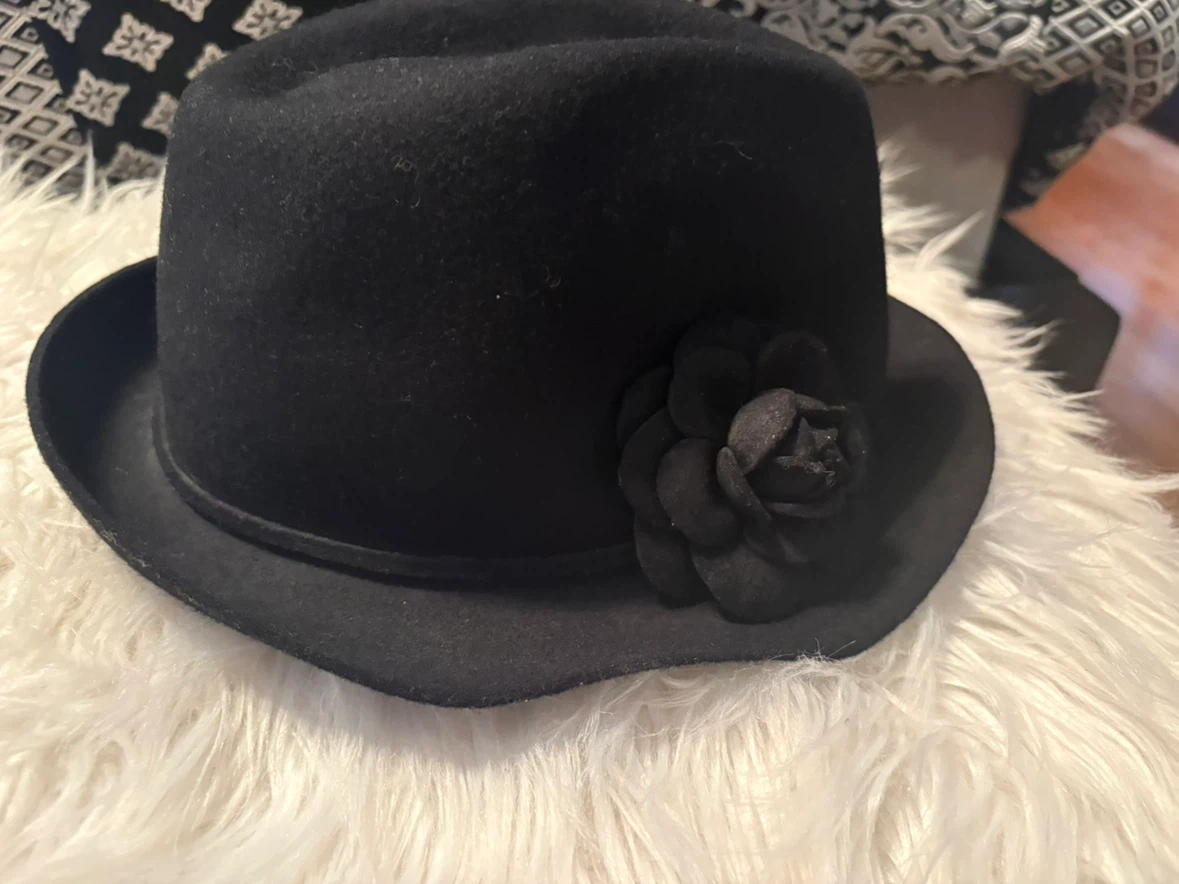 Le Chateau Black Wool Fedora Hat - Size S/M - photo 2