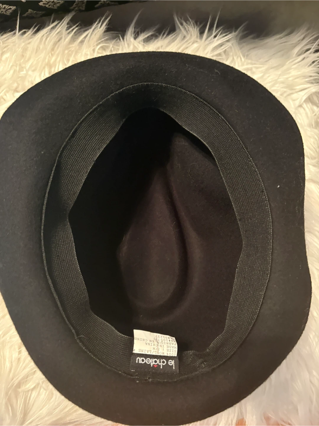 Le Chateau Black Wool Fedora Hat - Size S/M - photo 3
