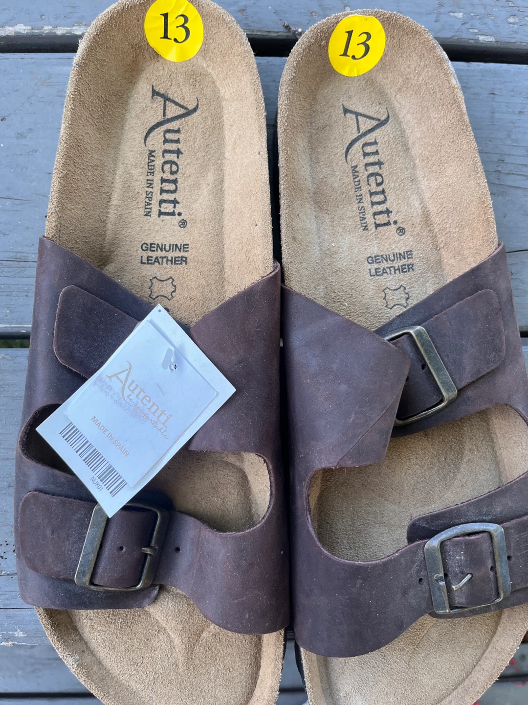 Autenti Brown Genuine Leather Sandals Size 13 - photo 2