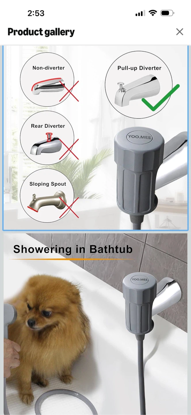 YOO.MEE Tub Spout Shower Attachment for Pets and Cleaning