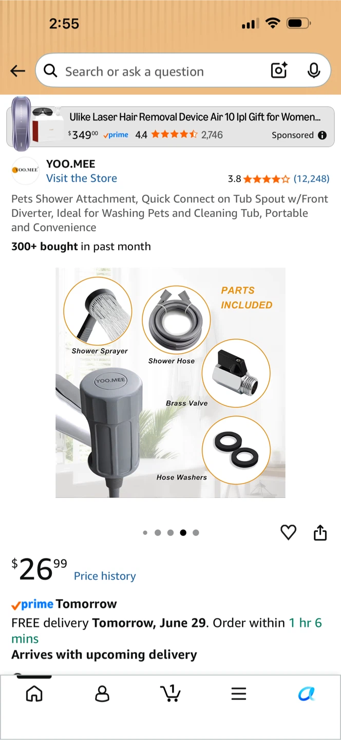 YOO.MEE Tub Spout Shower Attachment for Pets and Cleaning - photo 3
