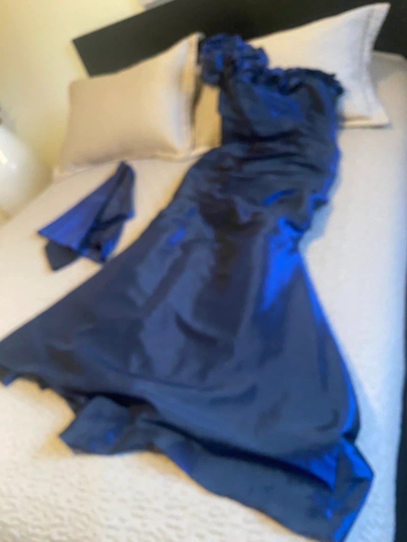 Blue Formal Gown with Matching Scarf - photo 2