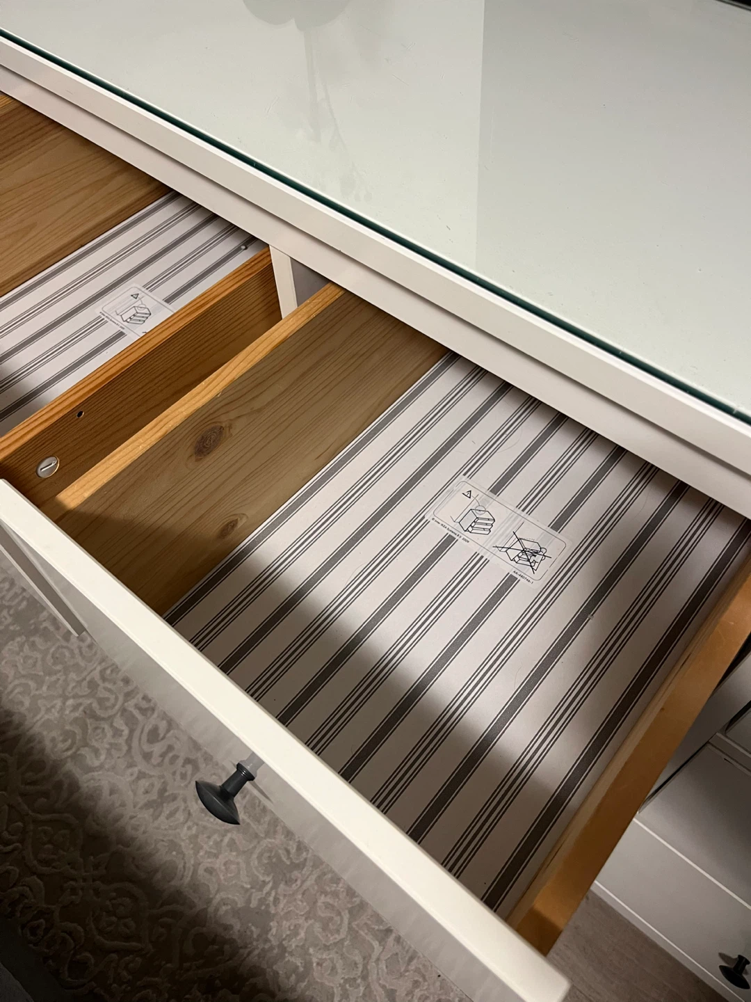 IKEA Hemnes White 8-Drawer Dresser with Glass Top - photo 3