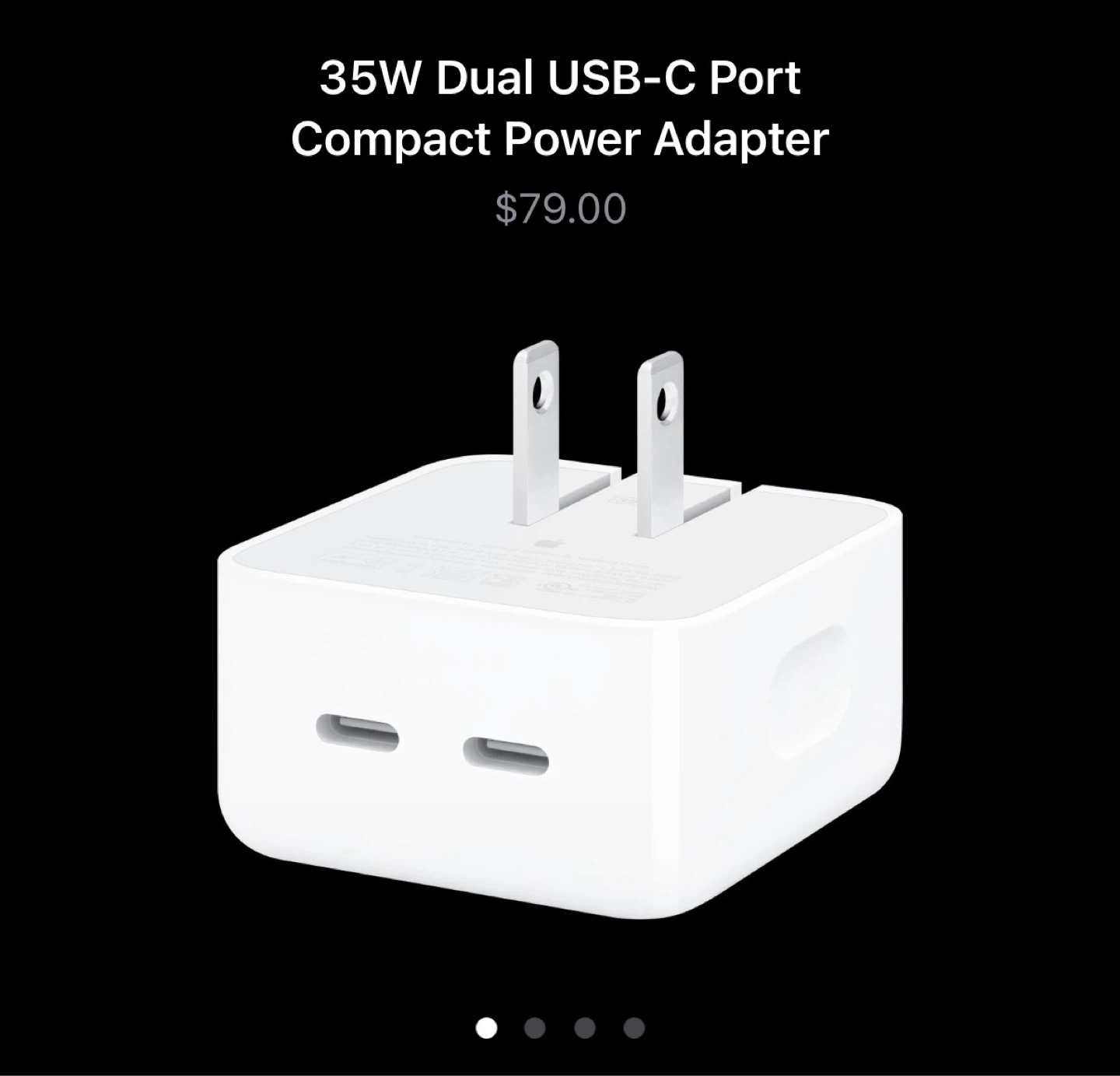 Apple 35W Dual USB-C Power Adapter - Brand New