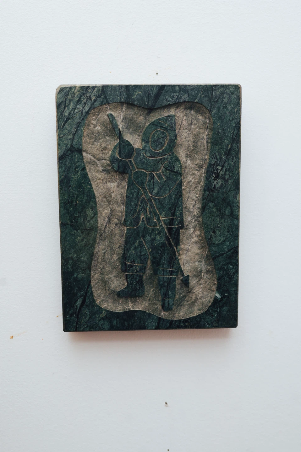 Inuit Hand-Carved Green Marble Plaque