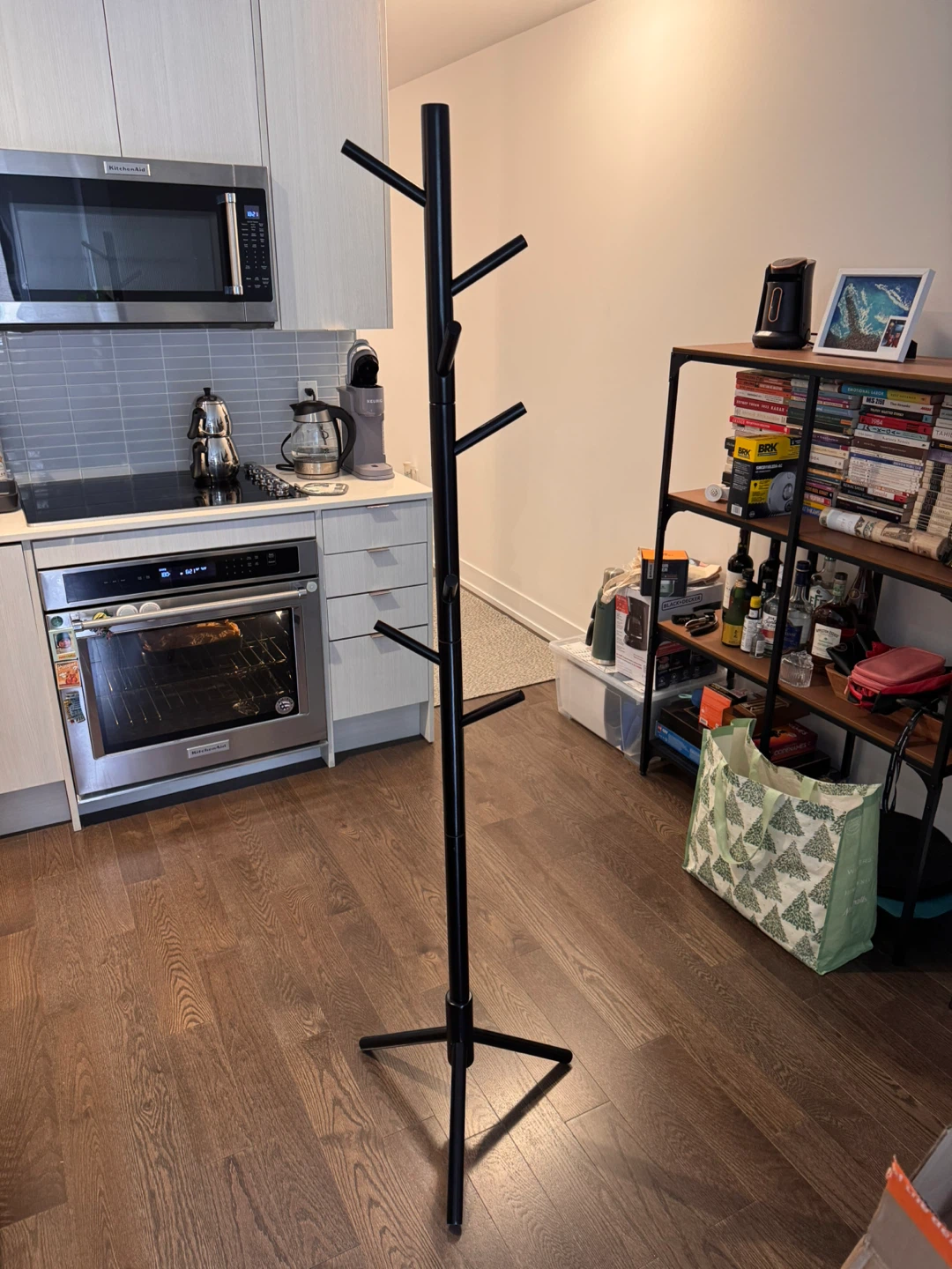 Black Standing Coat Rack