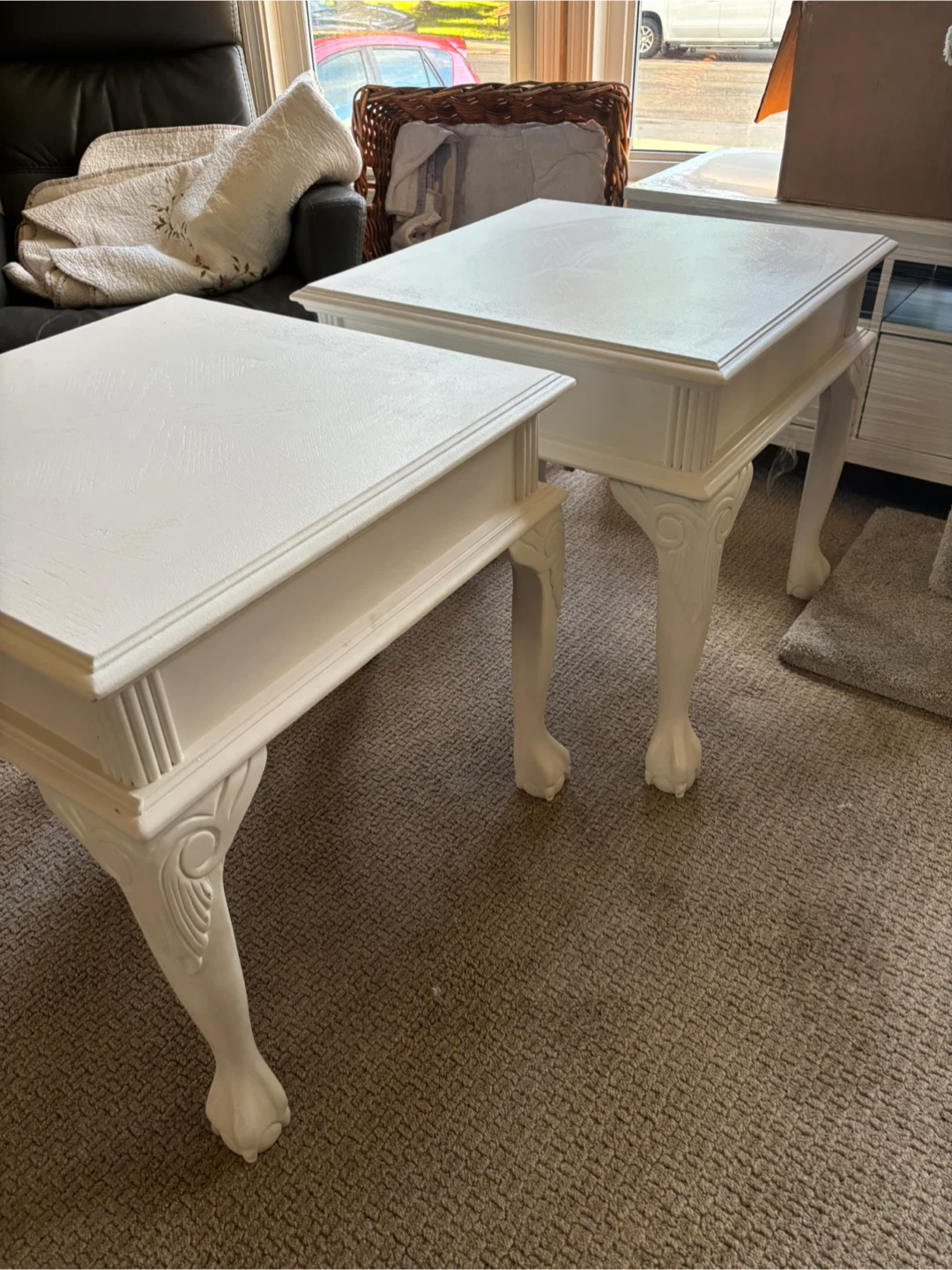 White Wooden Accent Tables (Set of 2) - photo 3