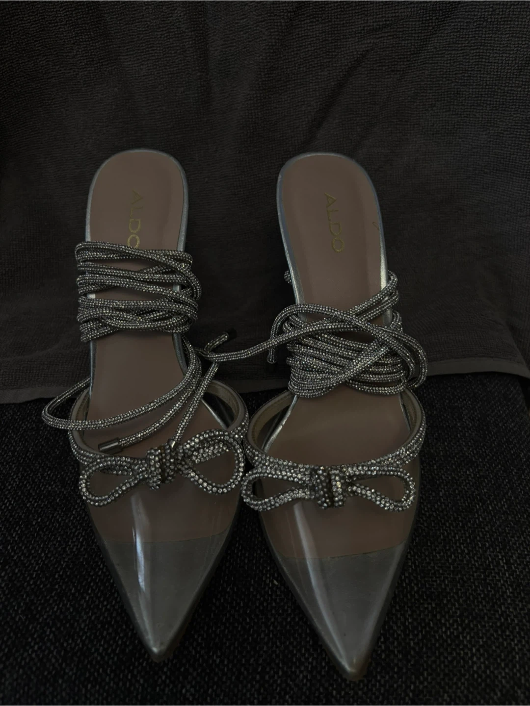 ALDO Silver Embellished Bow Heels - photo 2
