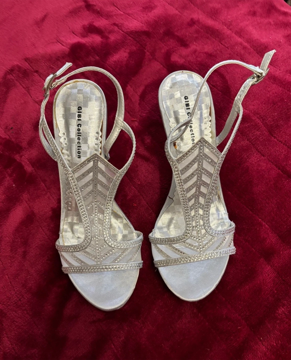 GiGi Collection Silver Embellished Heeled Sandals - photo 3