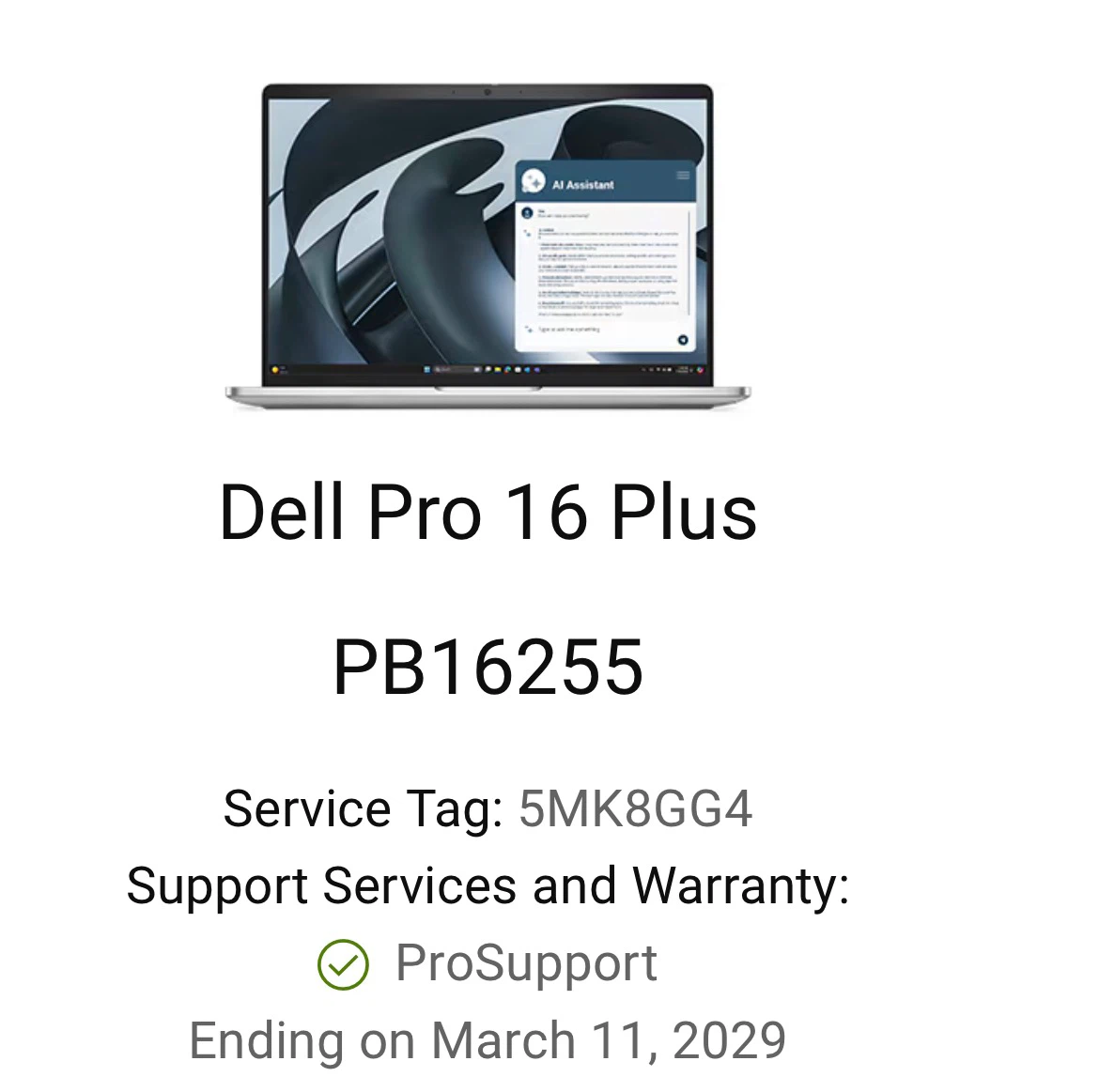 Dell Pro 16 Plus Laptop PB16255