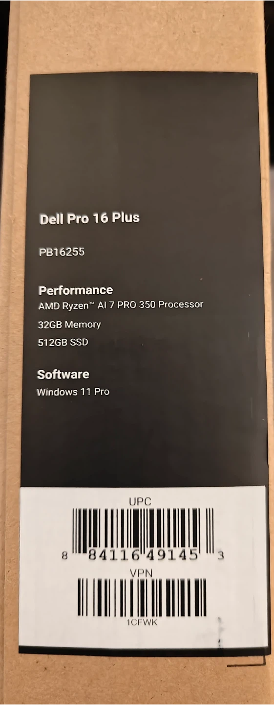 Dell Pro 16 Plus Laptop PB16255 - photo 3