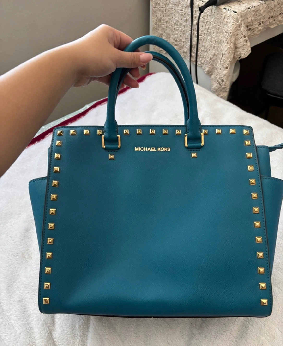 Michael Kors Studded Teal Handbag - photo 2
