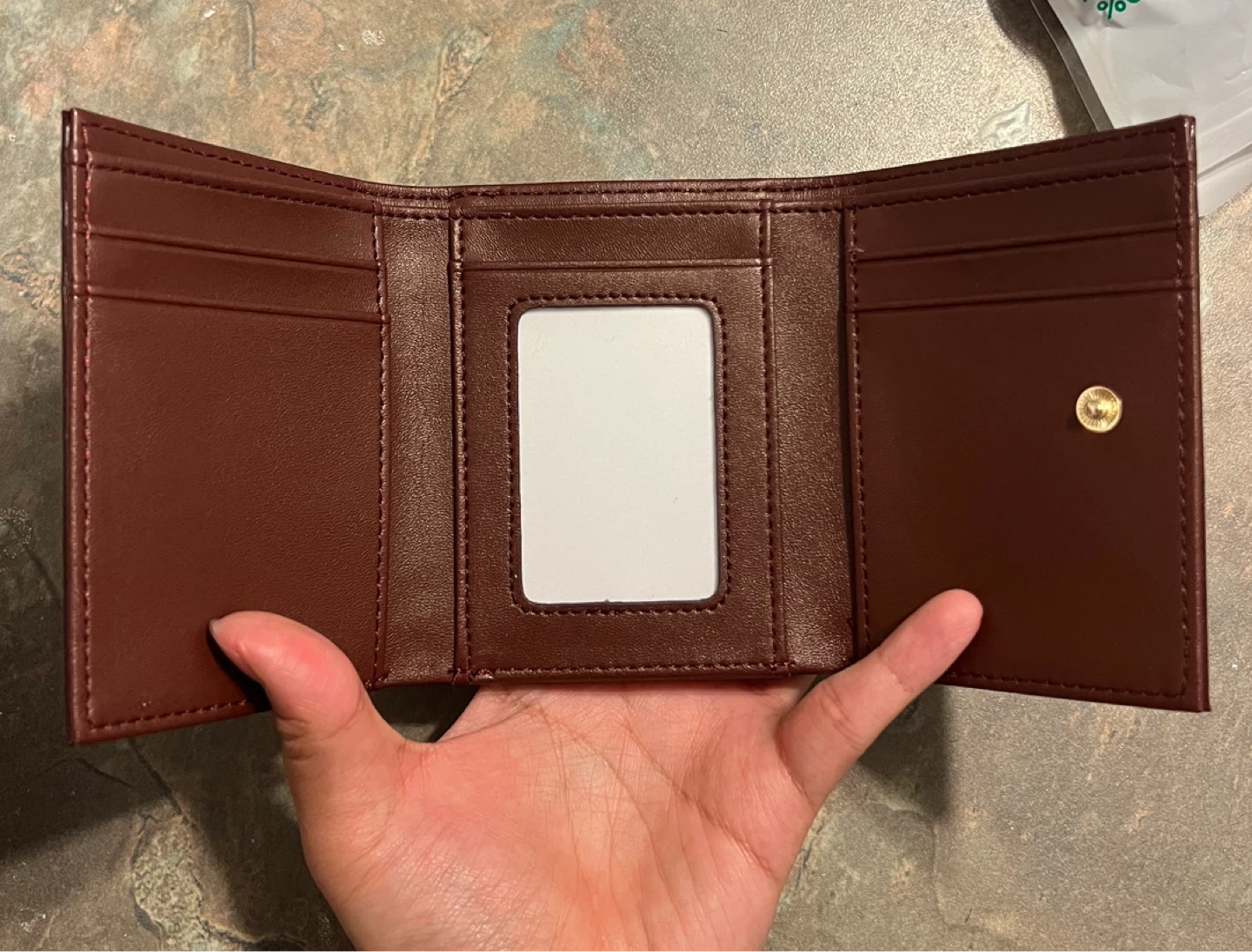 Burgundy Trifold Wallet - photo 3