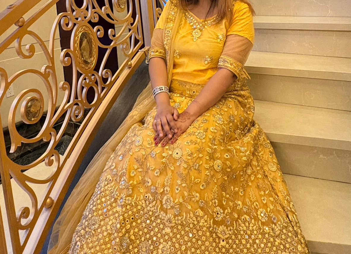 Yellow Embroidered Lehenga Choli