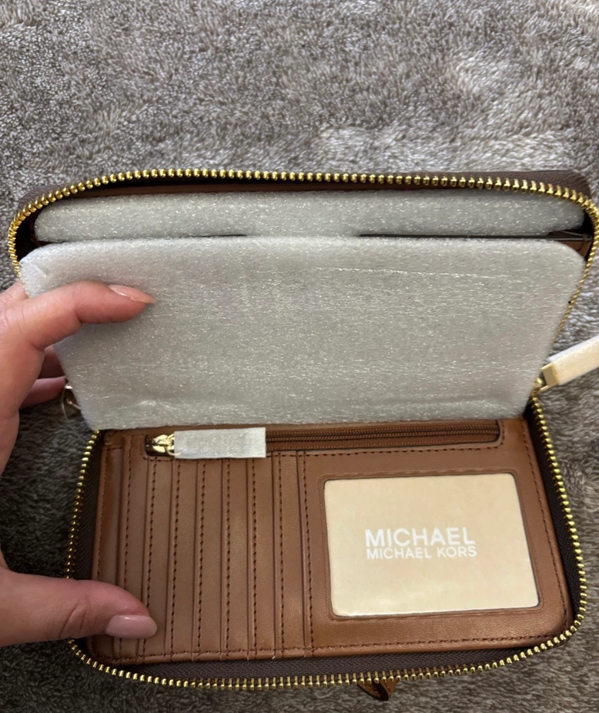 Michael Kors Brown Monogram Zip Around Wallet - photo 2
