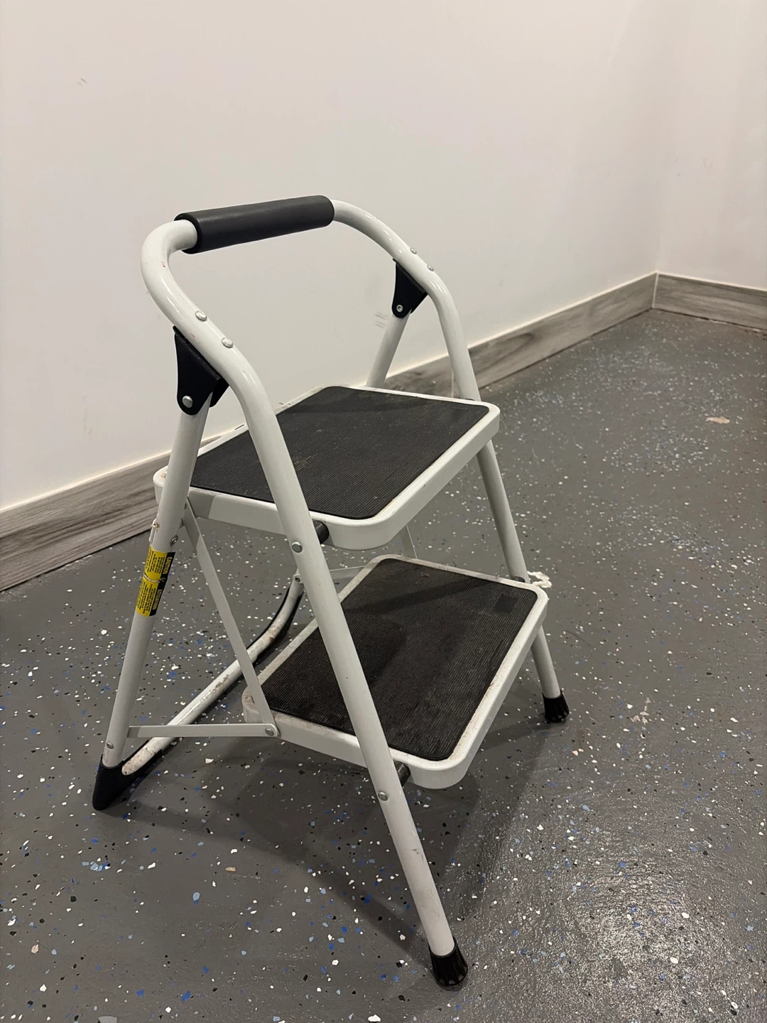 White 2-Step Folding Step Stool