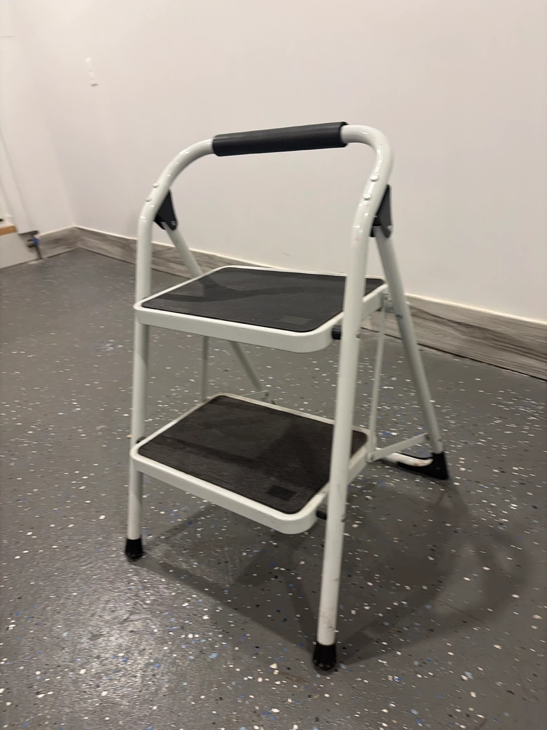 White 2-Step Folding Step Stool - photo 2