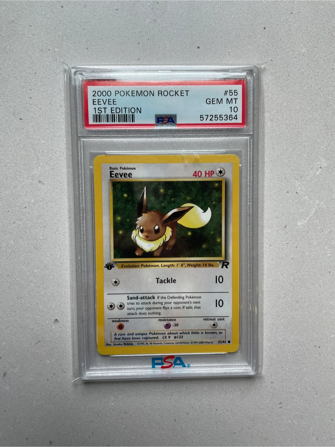 Eevee 1st Edition Team Rocket PSA 10 Gem MT