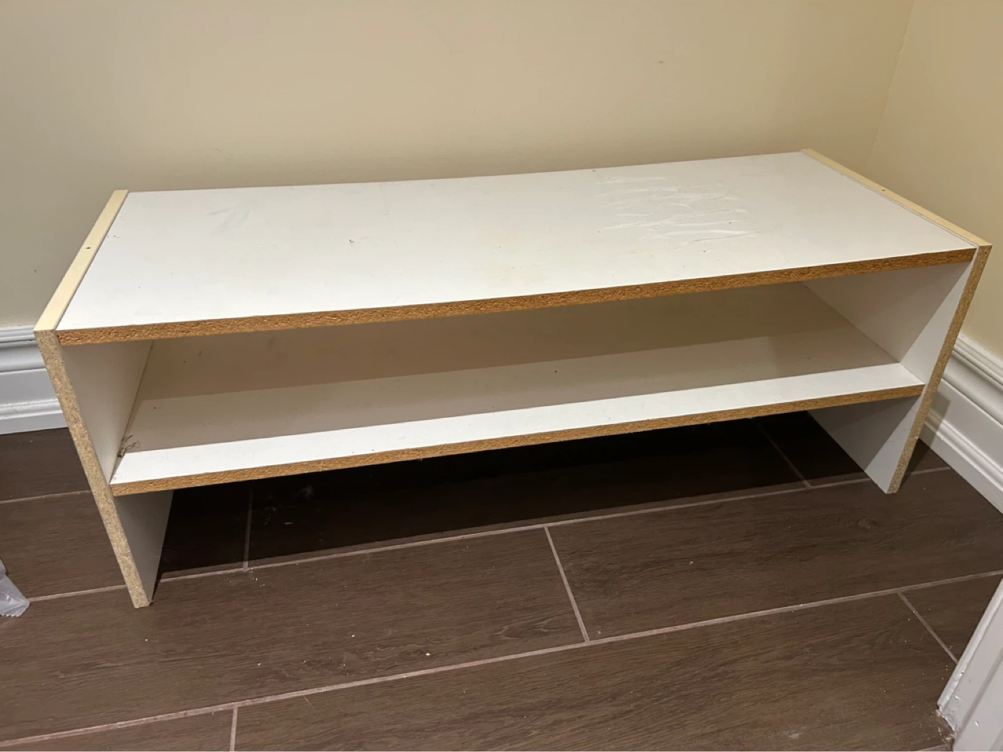 White Two-Tier Shelf Unit