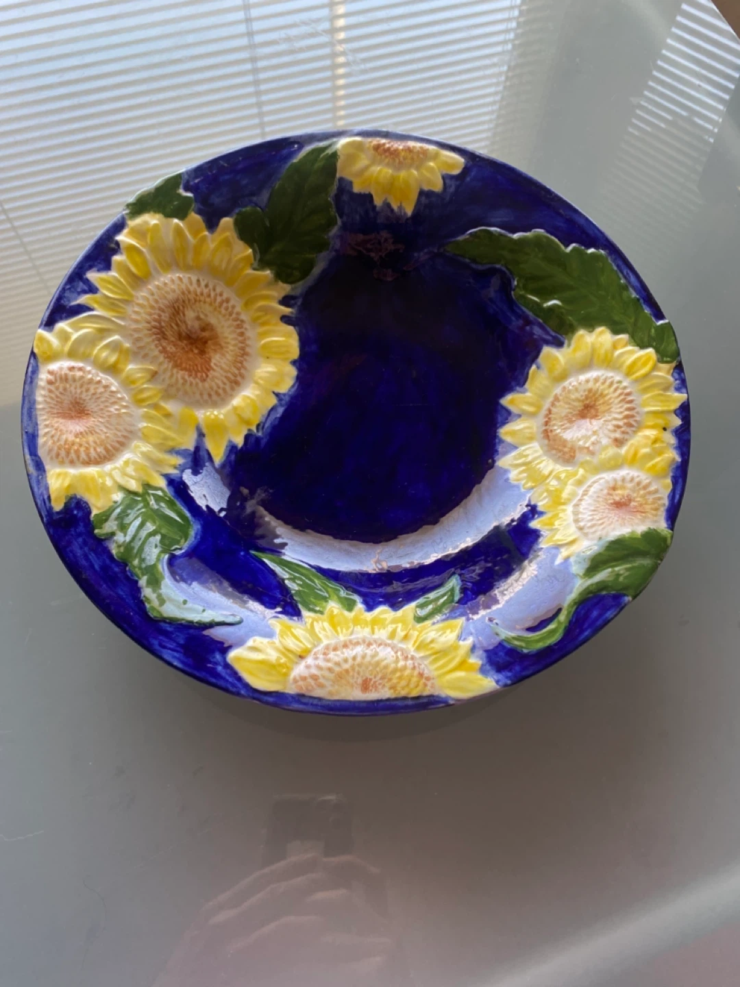 Handmade Ceramic Sunflower Accent Bowl – One of a Kind