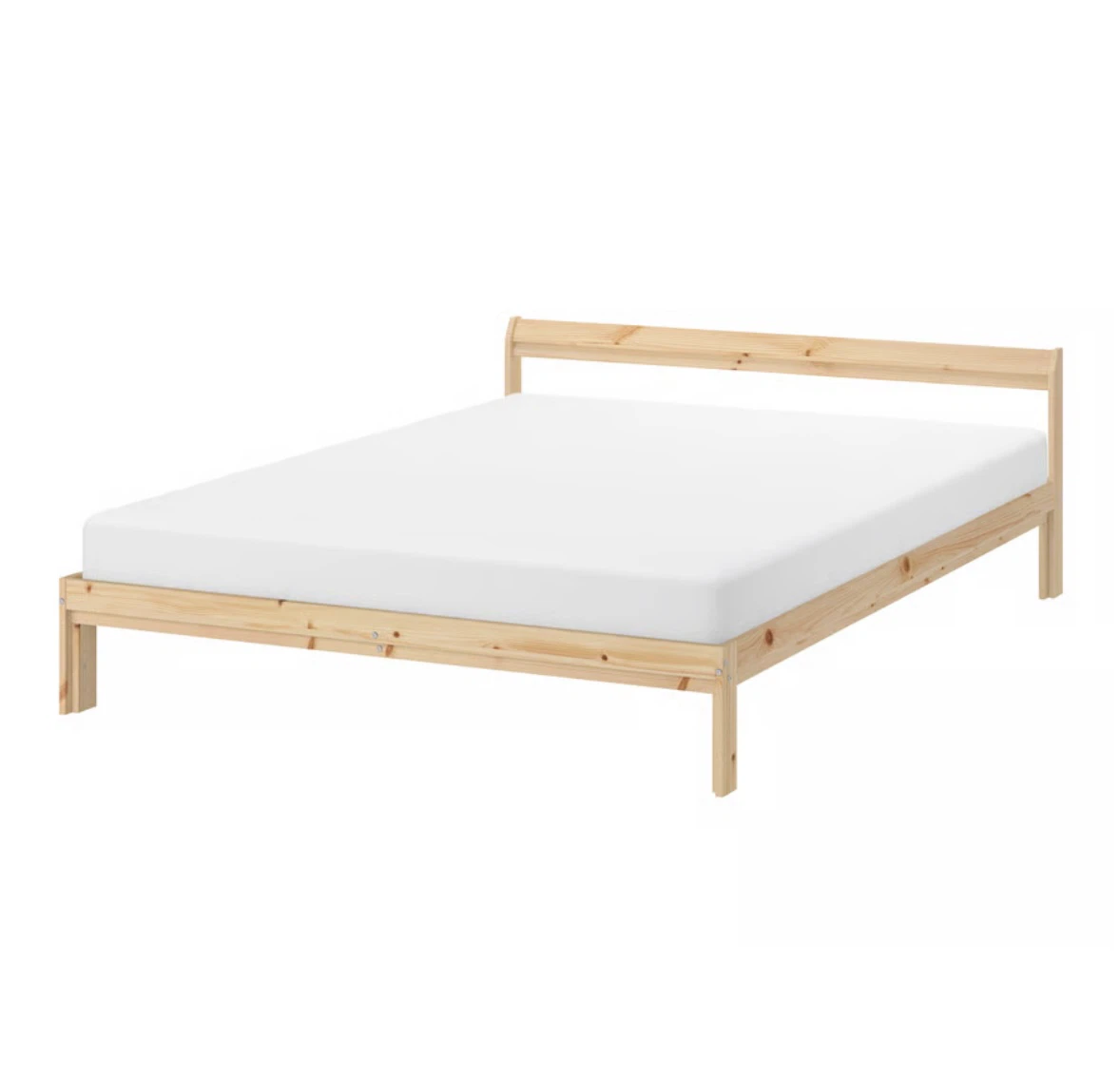 Queen IKEA Neiden bed frame and Vantto mattress