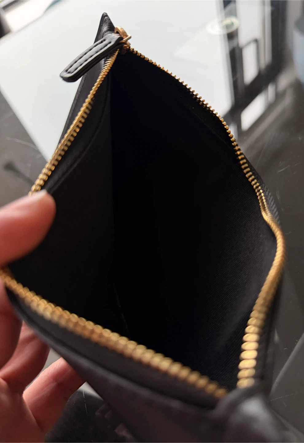 Saint Laurent Paris Black Leather Pouch coin purse wallet - photo 5