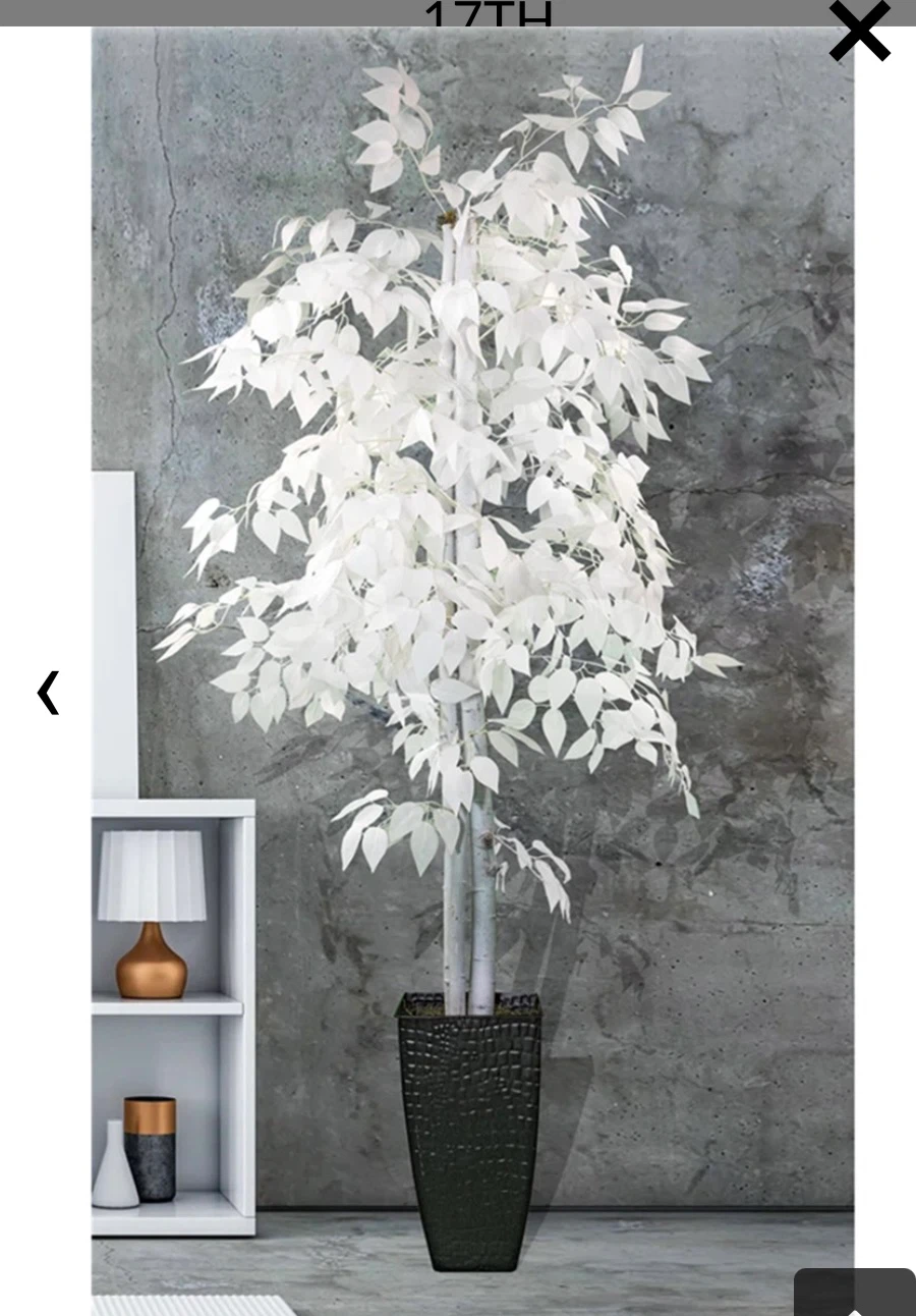 White Artificial Ficus Tree 6ft