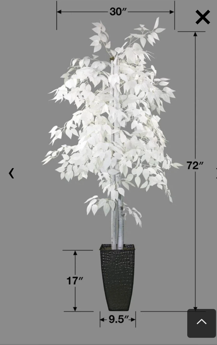 White Artificial Ficus Tree 6ft - photo 2