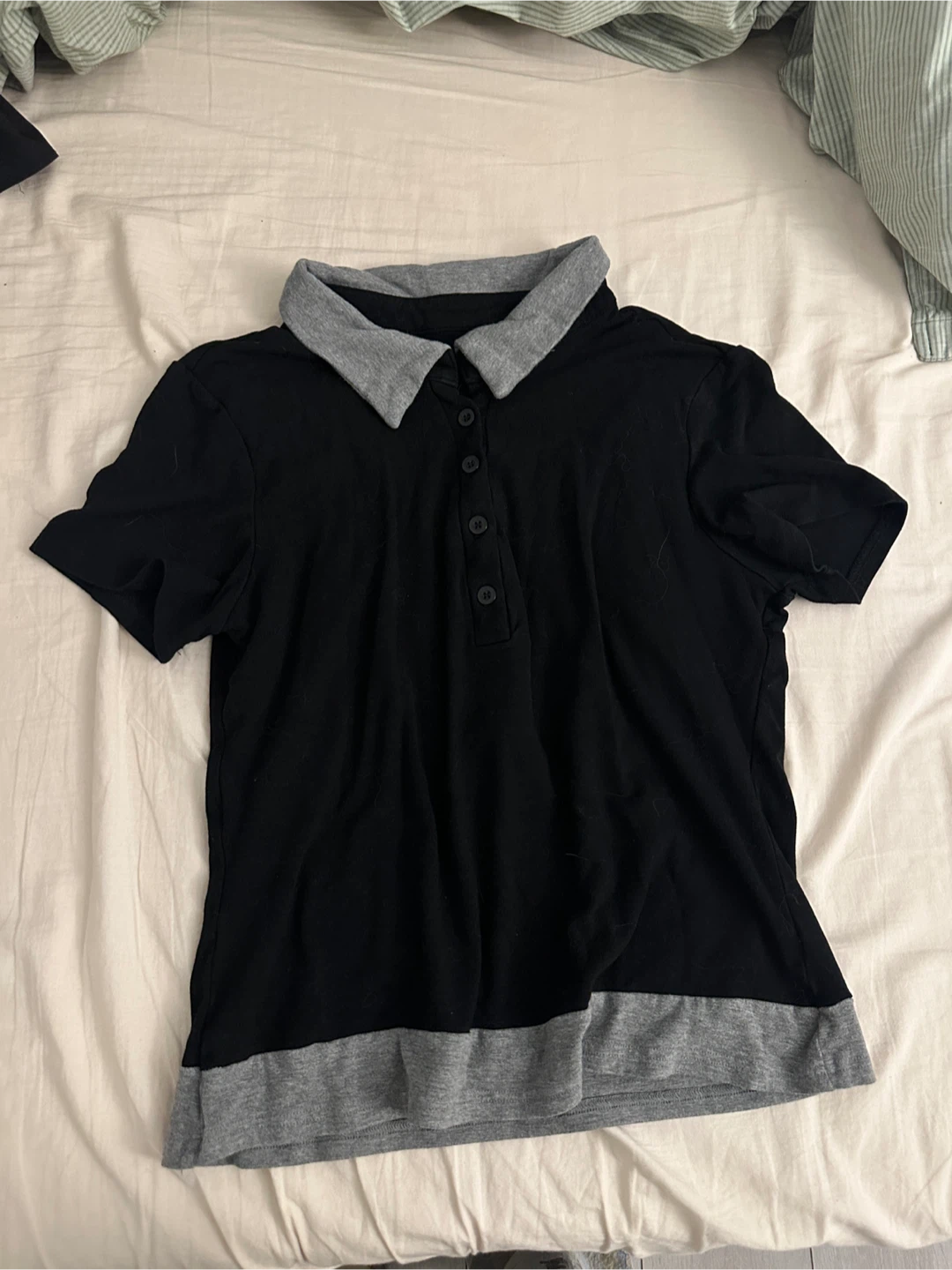 Black & Grey Collar Polo Shirt