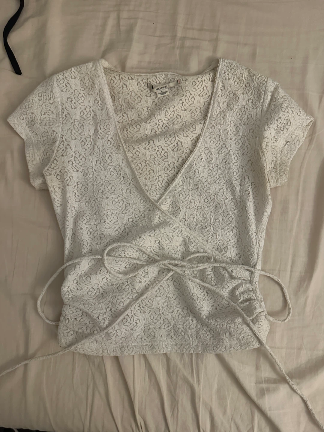 White Lace Wrap Top