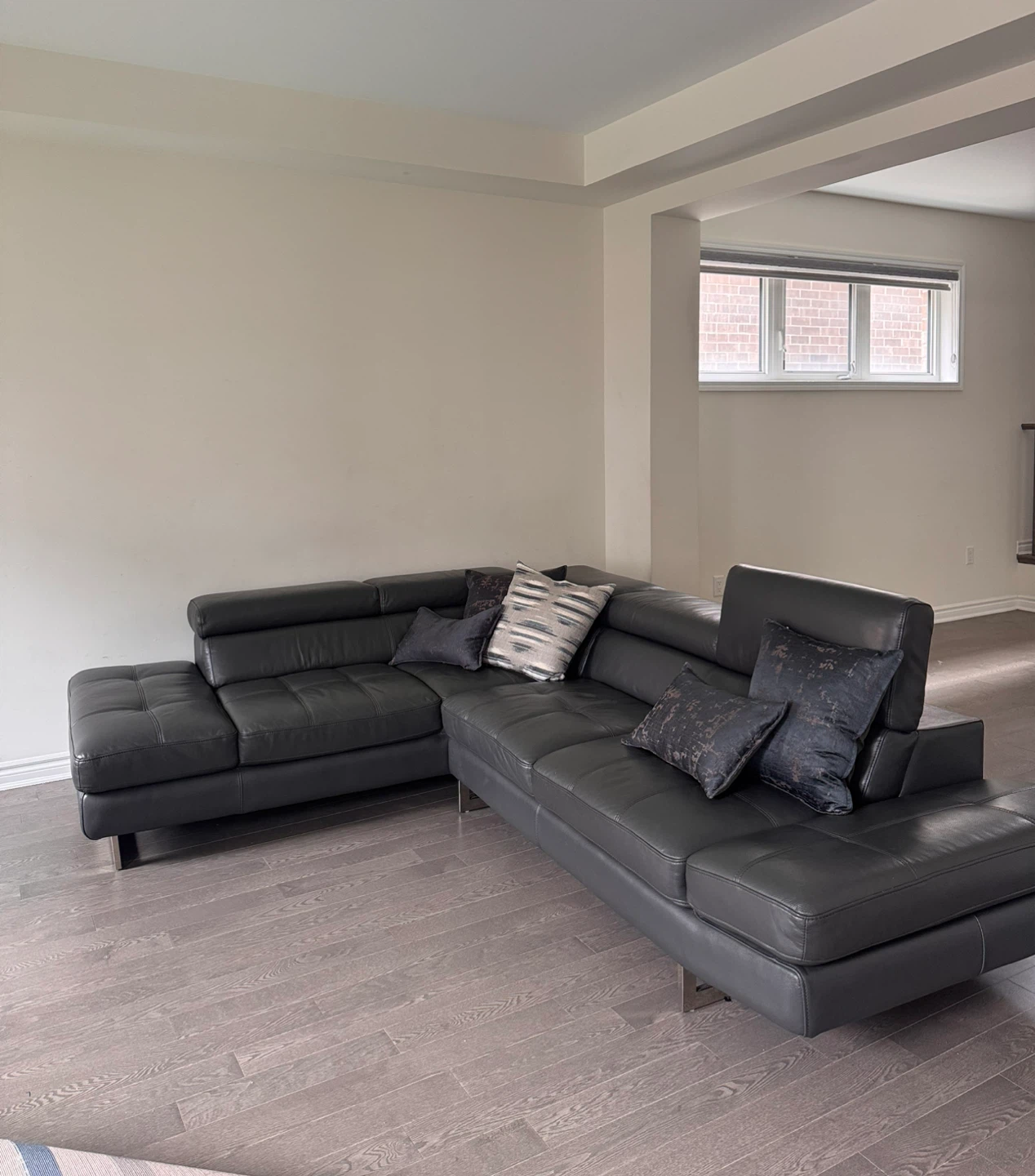 Leather Sectional with Adjustable Headrests - photo 2