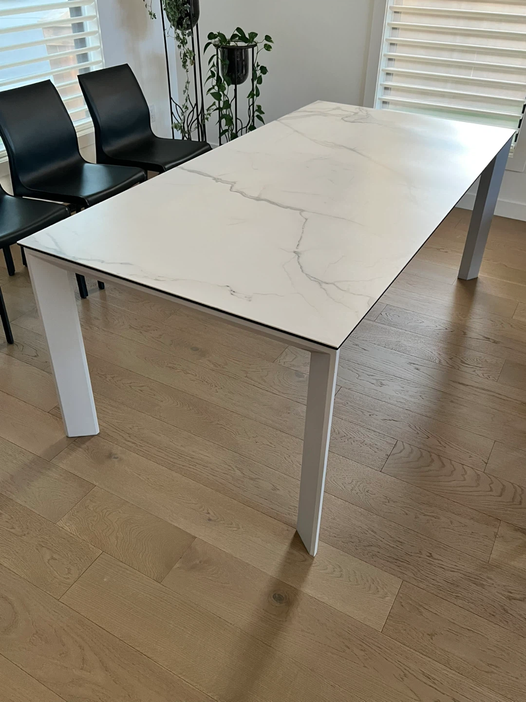 8-Seat White Dining Table
