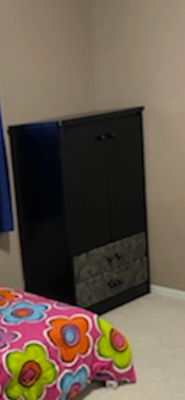 Black Wardrobe with Two Drawers
