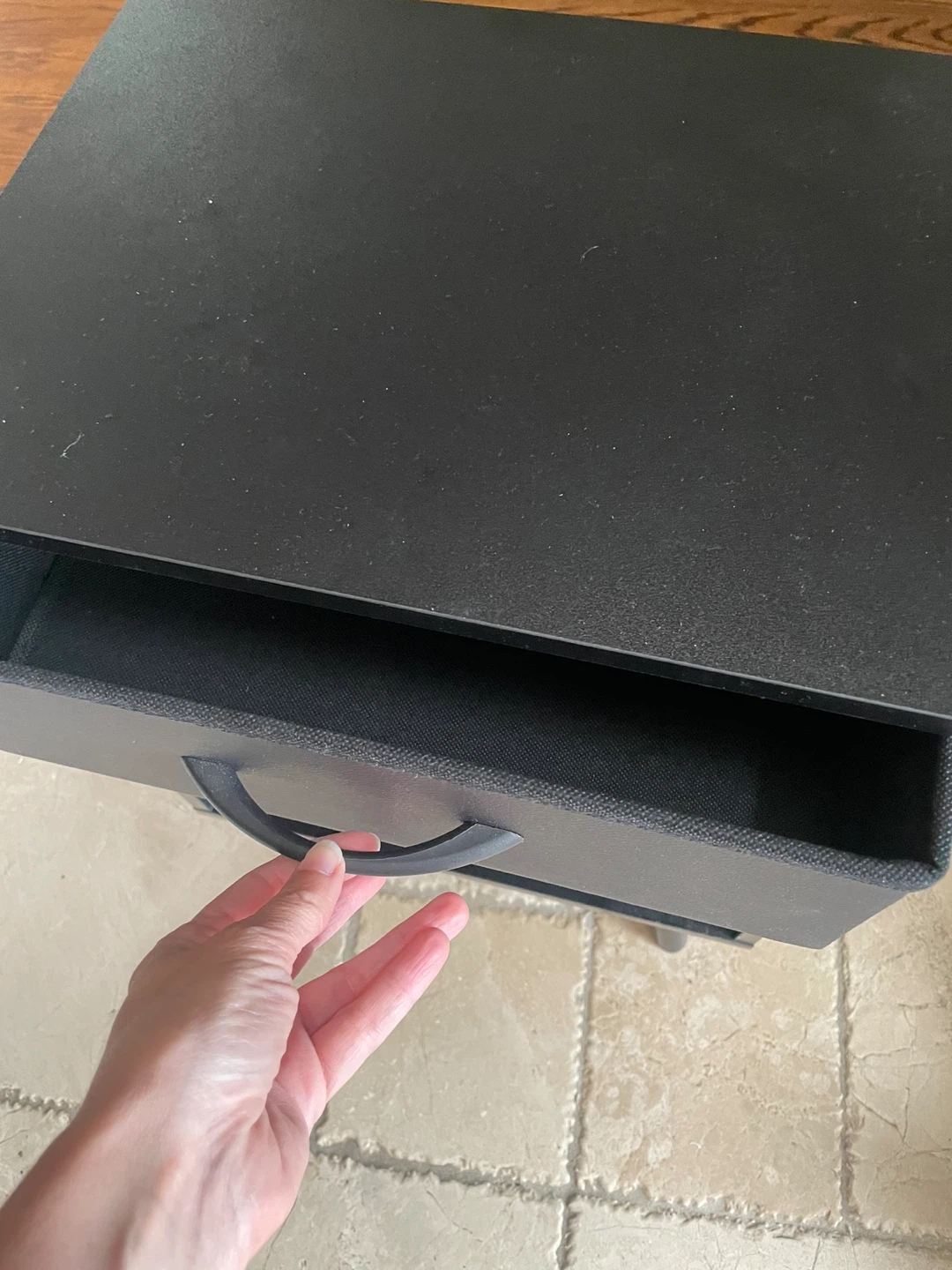 NEW! Black Fabric Storage Nightstand - photo 5